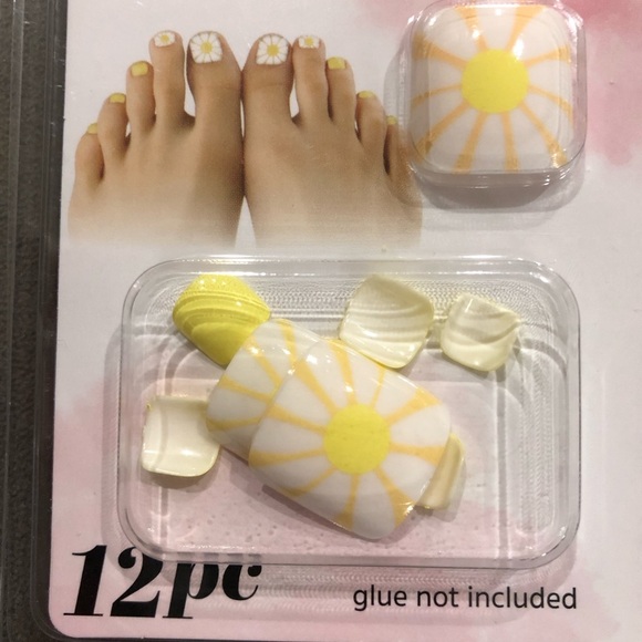 3 sets of tropical summer vacation print press on toe nail extensions new - Picture 3 of 5